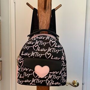 Betsey Johnson Black and Pink Backpack